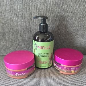 Mielle Rosemary Mint Shampoo And Rice Water Clay Masque Combo, All New, 3 Items.